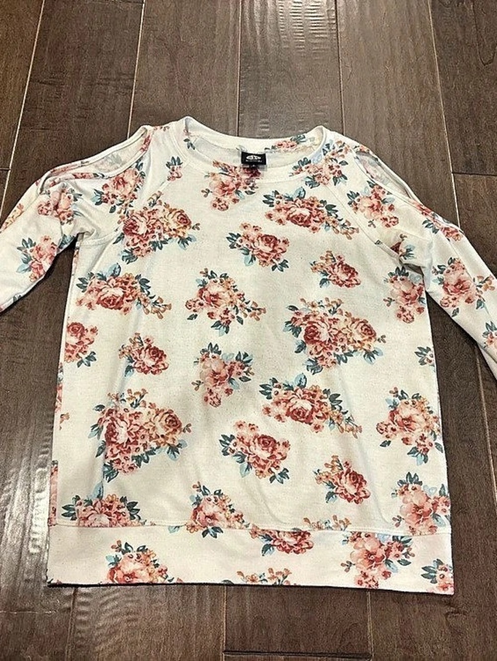 bobeau Floral Long Sleeve Top Size Small